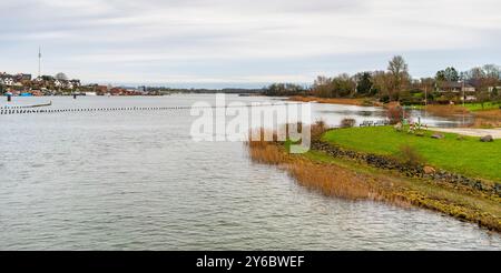 Eindruck von Kappeln, einer Stadt in Schleswig-Holstein in Norddeutschland Stockfoto