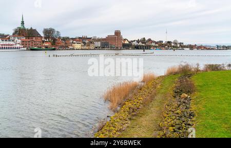 Eindruck von Kappeln, einer Stadt in Schleswig-Holstein in Norddeutschland Stockfoto