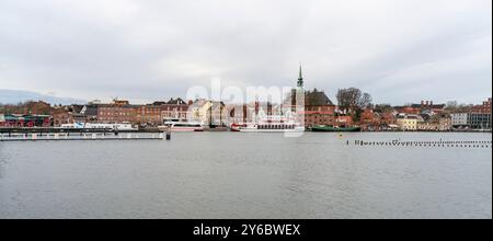 Eindruck von Kappeln, einer Stadt in Schleswig-Holstein in Norddeutschland Stockfoto