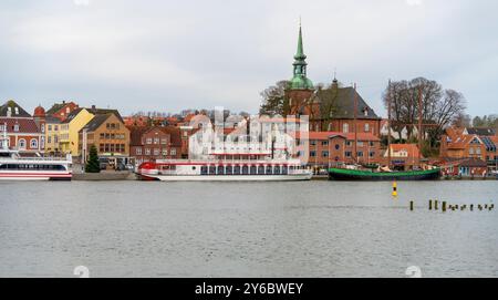 Eindruck von Kappeln, einer Stadt in Schleswig-Holstein in Norddeutschland Stockfoto