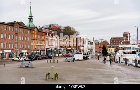 Eindruck von Kappeln, einer Stadt in Schleswig-Holstein in Norddeutschland Stockfoto