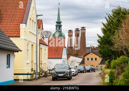 Eindruck von Kappeln, einer Stadt in Schleswig-Holstein in Norddeutschland Stockfoto