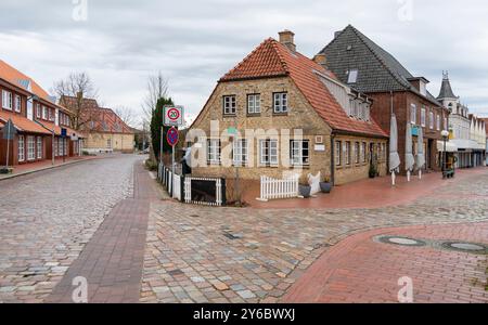 Eindruck von Kappeln, einer Stadt in Schleswig-Holstein in Norddeutschland Stockfoto