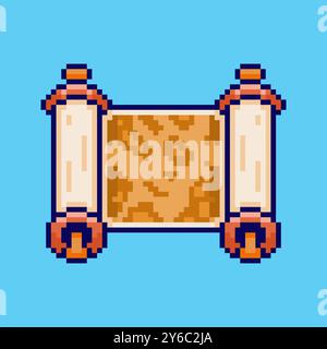 Pixel Art Karte Scroll Spiel Asset Design Stock Vektor