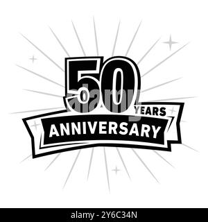 Logo zum 50-jährigen Jubiläum. 50. Designvorlage. Vektor und Illustration. Stock Vektor