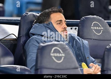 Bernardo Silva von Manchester City vor dem Carabao Cup Spiel Manchester City gegen Watford im Etihad Stadium, Manchester, Großbritannien, 24. September 2024 (Foto: Cody Froggatt/News Images) Stockfoto