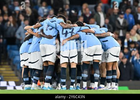 Manchester City hat ein Team vor dem Carabao Cup Spiel Manchester City gegen Watford im Etihad Stadium, Manchester, Großbritannien, 24. September 2024 (Foto: Cody Froggatt/News Images) Stockfoto