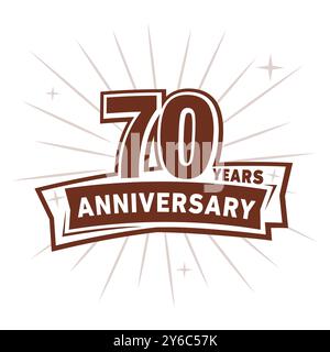 Logo zum 70-jährigen Jubiläum. 70. Designvorlage. Vektor und Illustration. Stock Vektor