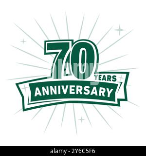 Logo zum 70-jährigen Jubiläum. 70. Designvorlage. Vektor und Illustration. Stock Vektor