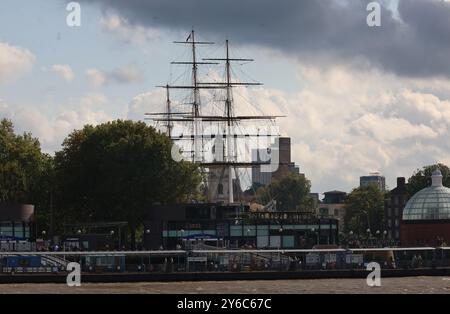 London, Großbritannien. August 2024. Ansicht von Cutty Sark, einem Teeklipper-Schiff am 23. September 2024 Credit: Action Foto Sport/Alamy Live News Stockfoto