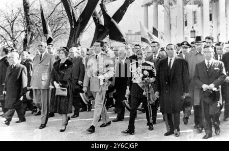 BEERDIGUNG DES US-AMERIKANISCHEN PRÄSIDENTEN JOHN F KENNEDY JFK - INTERNATIONALE STAATSCHEFS, PREMIERMINISTER UND PRÄSIDENTEN / ; 25. NOVEMBER 1963 Stockfoto