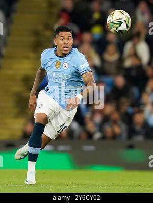 Manchester, Großbritannien. September 2024. S‡vio von Manchester City während des Carabao Cup-Spiels im Etihad Stadium, Manchester. Der Bildnachweis sollte lauten: Andrew Yates/Sportimage Credit: Sportimage Ltd/Alamy Live News Stockfoto