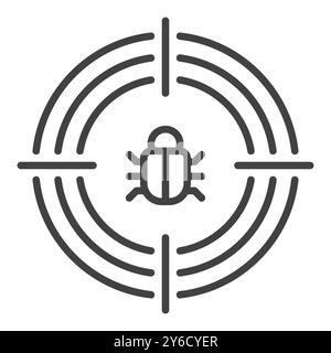 Computerfehler in Zielvektor Internet Security Konzept dünne Linie Symbol oder Designelement Stock Vektor