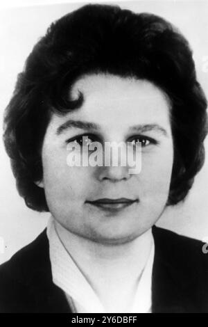 WELTERSTER KOSMONAUT COSMONETTE RUSSISCH VALENTINA TERESCHKOWA IN MOSKAU; 16. JUNI 1963 Stockfoto