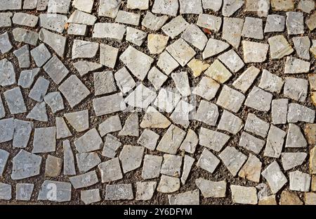 Mosaik auf dem Bürgersteig in Tijuca, Rio de Janeiro, Brasilien Stockfoto