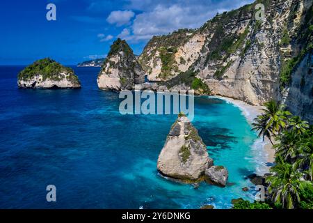 Indonesien, Bali, Nusa Penida, Diamond Beach Stockfoto