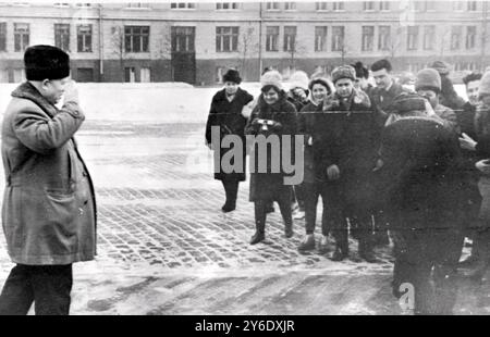 SOWJETISCHER PREMIERMINISTER NIKITA CHRUSCHTSCHOW IN DER MOSCCOW / ; 28. FEBRUAR 1963 Stockfoto