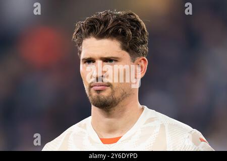 BRÜGGE, BELGIEN - 18. SEPTEMBER: Gregor Kobel von Borussia Dortmund beim Spiel der UEFA Champions League 2024/25 Phase MD1 zwischen Club Brugge KV und Borussia Dortmund im Jan Breydelstadion am 18. September 2024 in Brügge. (Foto: Joris Verwijst/BSR Agency) Stockfoto