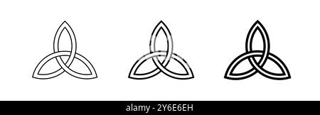 Wikinger-schwarzes Triquetra. Antike keltische Knoten. Heidnisches religiöses Symbol. Stock Vektor