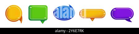 Bunte Sprechblase für Kommentare und Rezensionen. Stock Vektor