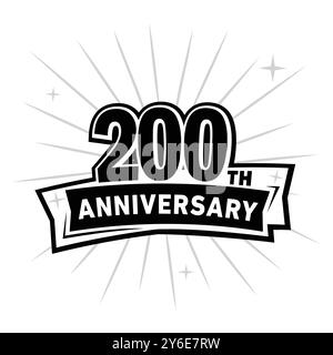 Logo zum 200-jährigen Jubiläum. 200. Designvorlage. Vektor und Illustration. Stock Vektor