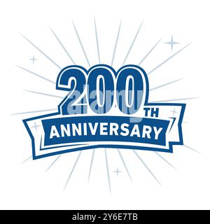 Logo zum 200-jährigen Jubiläum. 200. Designvorlage. Vektor und Illustration. Stock Vektor