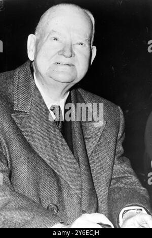 EHEMALIGER US-PRÄSIDENT HERBERT HOOVER; 15. NOVEMBER 1962 Stockfoto