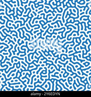 Nahtloses Vektormuster mit organisch aussehendem Hirnkorallenlabyrinth, Turing-Muster für Stoff. Vektorabbildung Stock Vektor