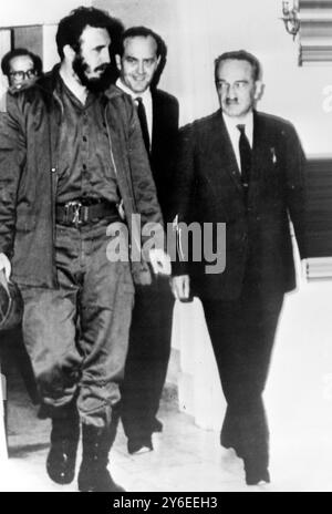 ANASTAS MIKOYAN MIT FIDEL CASTRO IN HAVANNA, KUBA / ; 6. NOVEMBER 1962 Stockfoto