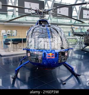 BO-105 C im Hangar 7 in Salzburg, Österreich Stockfoto