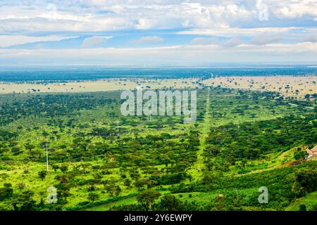 Die Ebenen des Queen Elizabeth Ntional Park im Rift Valley in West-Uganda. Stockfoto