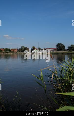 Ognica, ein Dorf am Ufer der oder, Polen, 2024 Stockfoto