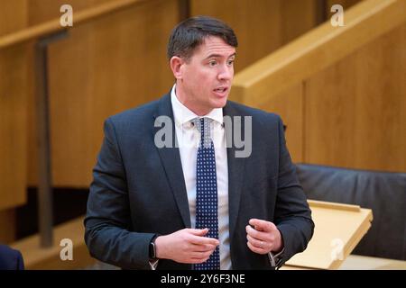 Edinburgh Schottland, Vereinigtes Königreich 25. September 2024. Mark Griffin MSP im schottischen Parlament. Credit sst/alamy Live News Stockfoto