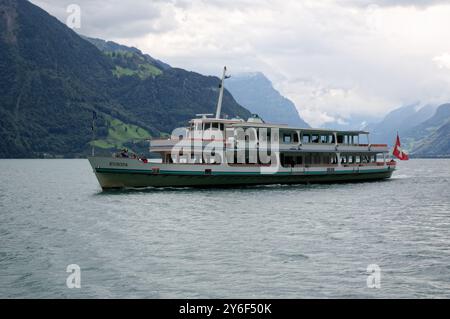Motorschiff Europa am Vierwaldstättersee, Schweiz Stockfoto