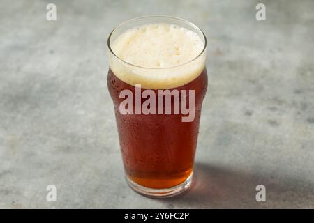 Erfrischendes Cold Pumpkin Craft Beer Ale in einem Pint Glass Stockfoto