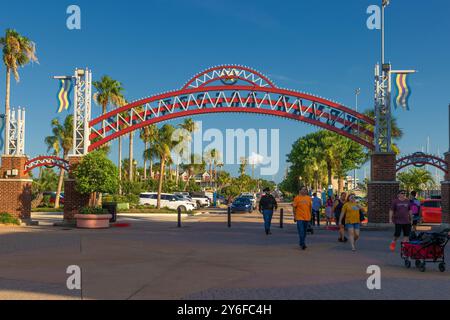 Kemah, Texas, USA - 21. Juni 2024: Eintritt zum Kemah Boardwalk. Stockfoto