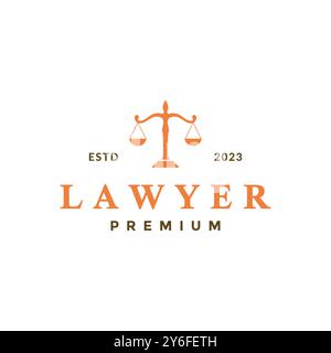 Skala Balance Rechtsanwalt Firma einfache Luxus klassische Logo Design Vektor Icon Illustration Stock Vektor