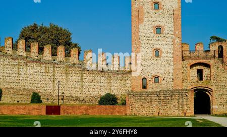 Die Stadtmauern von Castello Carrarese, das Herz der Stadt Este. Padua. Italien Stockfoto