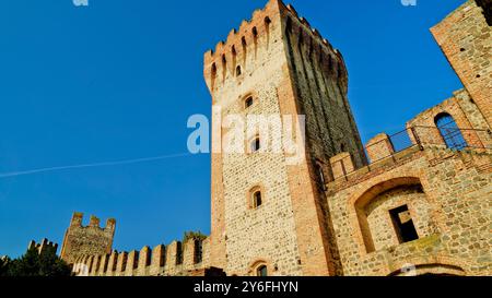 Die Stadtmauern von Castello Carrarese, das Herz der Stadt Este. Padua. Italien Stockfoto