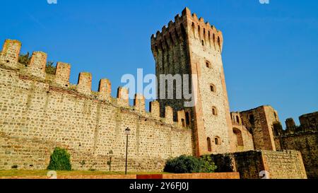 Die Stadtmauern von Castello Carrarese, das Herz der Stadt Este. Padua. Italien Stockfoto