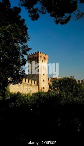 Die Stadtmauern von Castello Carrarese, das Herz der Stadt Este. Padua. Italien Stockfoto