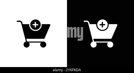 Symbol zum Herunterladen des Warenkorbs in Form einer dünnen Linienkontur und eines linearen Vektorzeichens Stock Vektor