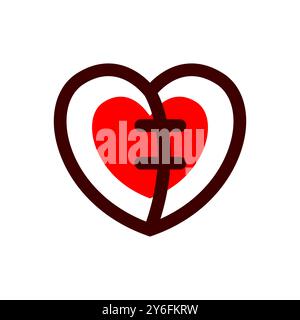 Heart Sick farbenfroher moderner Logo-Design-Vektor Stock Vektor
