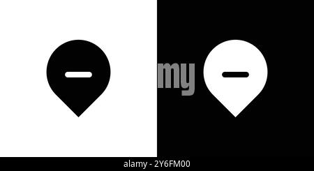 Entfernen Sie das Symbol für die Stiftmarkierung in Form einer dünnen Linie und eines linearen Vektorzeichens Stock Vektor