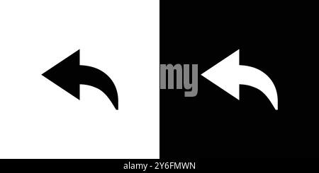 Rückgängig: Symbol für Pfeilzeichen in Form einer dünnen Linie und eines linearen Vektorzeichens Stock Vektor