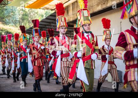 Das fest des Heiligen Johannes von Sobrado, auch bekannt als Bugiada und Mouriscada de Sobrado, findet in Form eines Kampfes zwischen Mauren und Christen statt Stockfoto