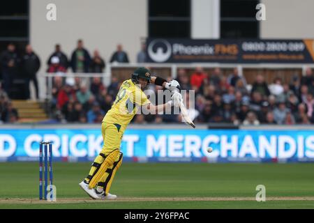 Der australische Steve Smith trat am Dienstag, den 24. September 2024, beim One Day Series-Spiel der Metro Bank zwischen England und Australien im Seat Unique Riverside, Chester le Street, an. (Foto: Mark Fletcher | MI News) Credit: MI News & Sport /Alamy Live News Stockfoto