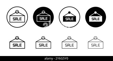 Sale-Symbol in dünner Linie und linearem Vektorzeichen Stock Vektor