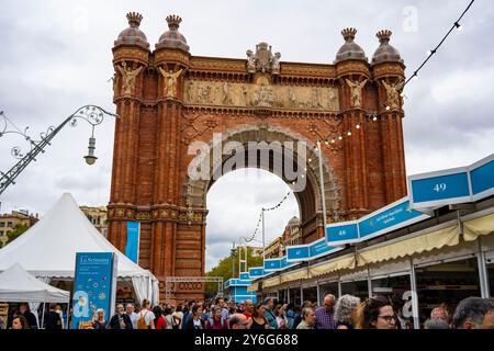 Die Katalanische Buchwoche ist eine kulturelle Veranstaltung, die jedes Jahr im September in Barcelona stattfindet. La Setmana del Llibre en Català és un esdeven Stockfoto