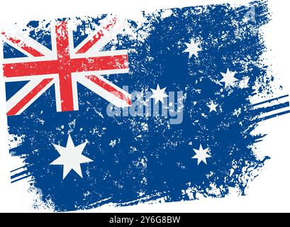 australien, Flagge mit Grunge-Effekt Stock Vektor